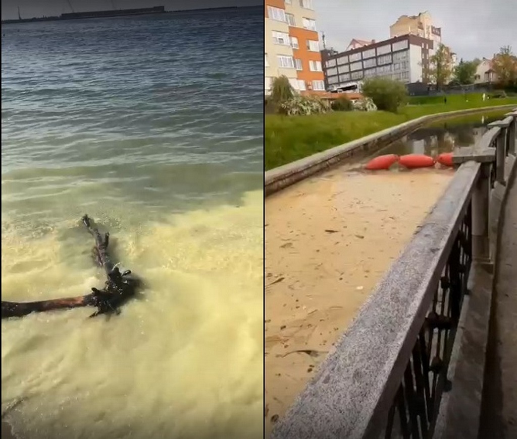 Калининградцы сняли изменение воды в море и Верхнем озере