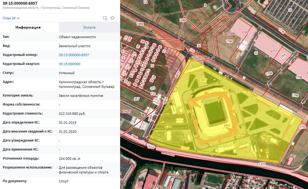 Стадион калининград карта