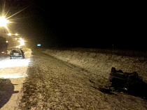 На трассе Калининграде-Нестеров «Мерседес» опрокинулся в кювет