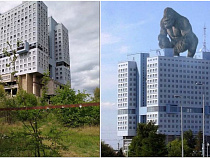 Кинг-Конга посадили на Дом Советов (фото) 