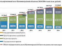Госдолг Калининградской области вырос в 1,9 раза с 2010 по 2016 год