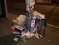 Фотофакт: в Калининграде урны напоминают мусорные кучи