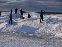 Балтийское море замёрзло: Зеленоградск