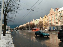 В городах Калининградской области растает снег