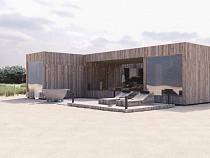 В Янтарном строят баню на пляже