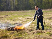 Под Черняховском на пале травы поймали мужика с газовой горелкой