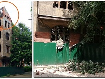 В Черняховске обрушился фронтон исторического дома в центре города