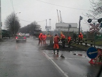 В Калининграде дорожные работы спровоцировали пробку на улице Портовой