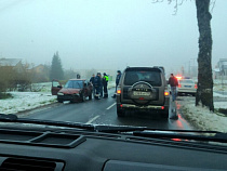 Под Зеленоградском рейсовый автобус столкнулся с легковой машиной (фото)
