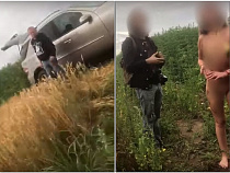 Фермер упрекнул голую девушку в порче его конопли (видео)