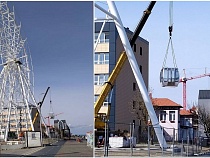 В Зеленоградске монтируют кабинки на колесо обозрения