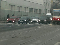 Очевидцы: на Советском проспекте гололед