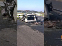 На Приморском кольце сгорела машина с водителем (видео+карта)