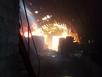 Пожар в Советске: горят склады на территории ЦБЗ 