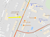 Из-за ДТП на улице А. Невского в Калининграде пробка на Литовском валу и 9 Апреля