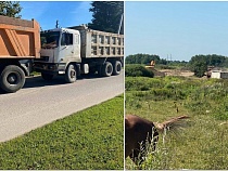 В Дорожном пожаловались на фуры хозяина нелегального карьера 