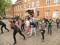 Танцевальный флешмоб с инспекторами ГИБДД провели неманские школьники