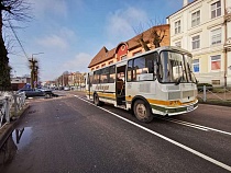 В Советске «Ауди» не уступила дорогу автобусу и лишилась бампера