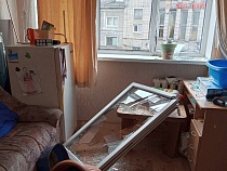 На ремонтируемой улице Галицкого в Калининграде дерево выбило окно в доме