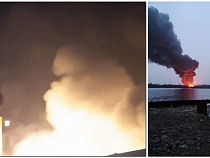 В Калининграде на Правой набережной сгорел склад покрышек