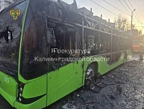 В Калининграде на ходу загорелся троллейбус с пассажирами