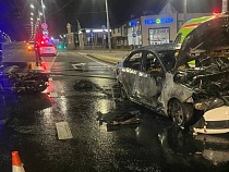 Опубликовано шокирующее видео последнего полёта байкера в Калининграде