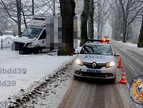 Грузовик «Русского хлеба» вылетел на обочину при виде пешехода  