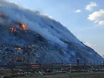 Полигон в Ельняках снова охватил мощный пожар