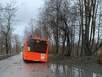 В Калининграде автобус в микрорайон Прегольский застрял в яме на дороге