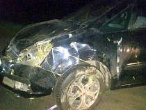 Из-за пьяного на окружной дороге Калининграда пострадала машина с детьми