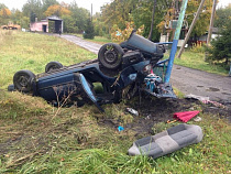 В Багратионовске опрокинулся «Ниссан» под управлением женщины-водителя