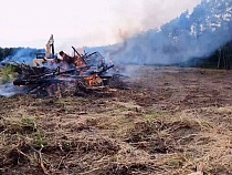 В Гурьевском районе жгут срубленный лес