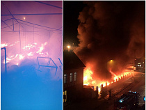 В Черняховске сгорел рынок (фото, видео)