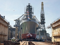 В Калининграде на ПСЗ «Янтарь» спустили на воду БДК «Владимир Андреев»