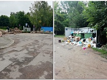 Строители туалета и парковки в Черняховске мешают вывезти мусор