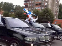 На BMW X5 выпускники военно-морской академии проехались по Калининграду (видео)