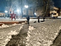 Славск полностью завалило снегом