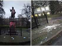 Мужчину, облившего краской памятник Канту, видел сторож