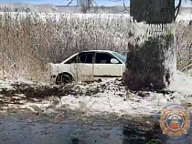 В Славском районе «Ауди» вылетел с очищенной от снега дороги