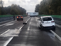 ДТП на границе с Калининградом: ветер отбросил легковушку на фуру