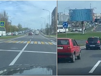 Калининградец показал пробку во время репетиции парада