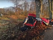 Под Полесском в разорванном о дерево «Фольксвагене» погибла 21-летняя девушка