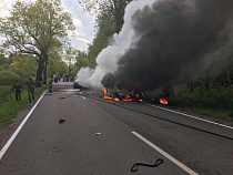 В ДТП по дороге на Балтийск сгорели автомобили, есть жертвы