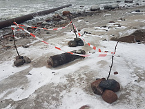 На берег Балтийского моря в Янтарном выбросило авиабомбу