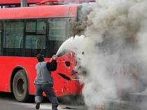 В Калининграде выгорел салон рейсового автобуса