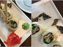 Посетители сообщили о рыбьей чешуе в роллах кафе на площади Победы (фото)