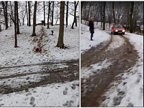 Автомобилисты Черняховска мешают детям кататься по грязи