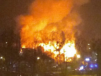 Пожар на улице Гагарина: 60 кв м в огне