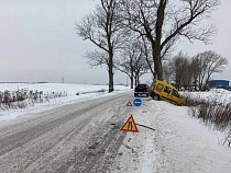 Под Гурьевском «Рено» вылетел в кювет из-за водителя-торопыги