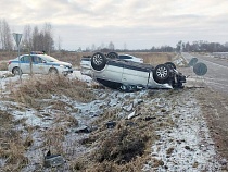 На дороге из Краснознаменска в Неман опрокинулся «Фольксваген»